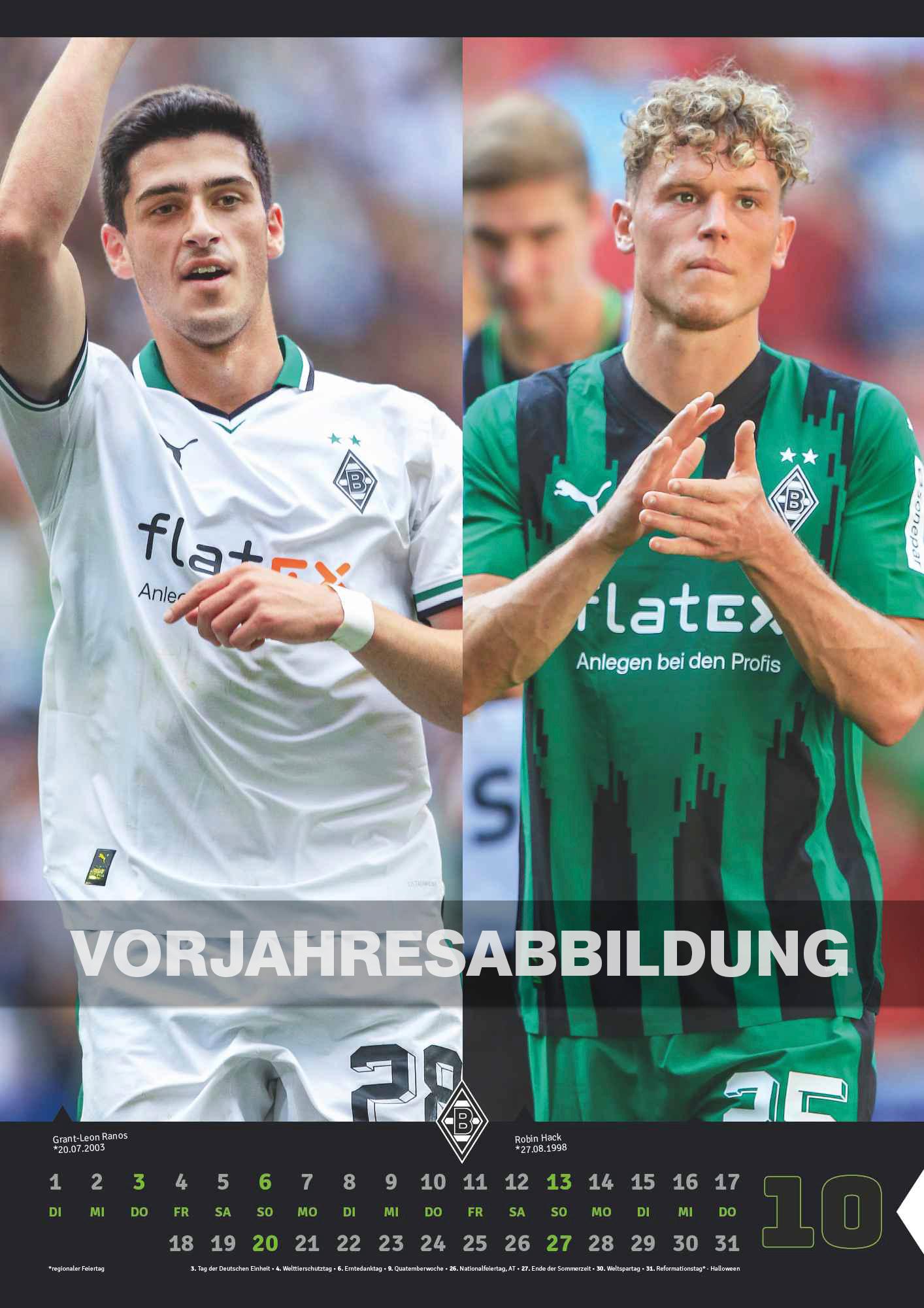 Borussia Mönchengladbach 2025 - Fußball-Kalender - Wand-Kalender - Fan-Kalender - 29,7x42 - Sport