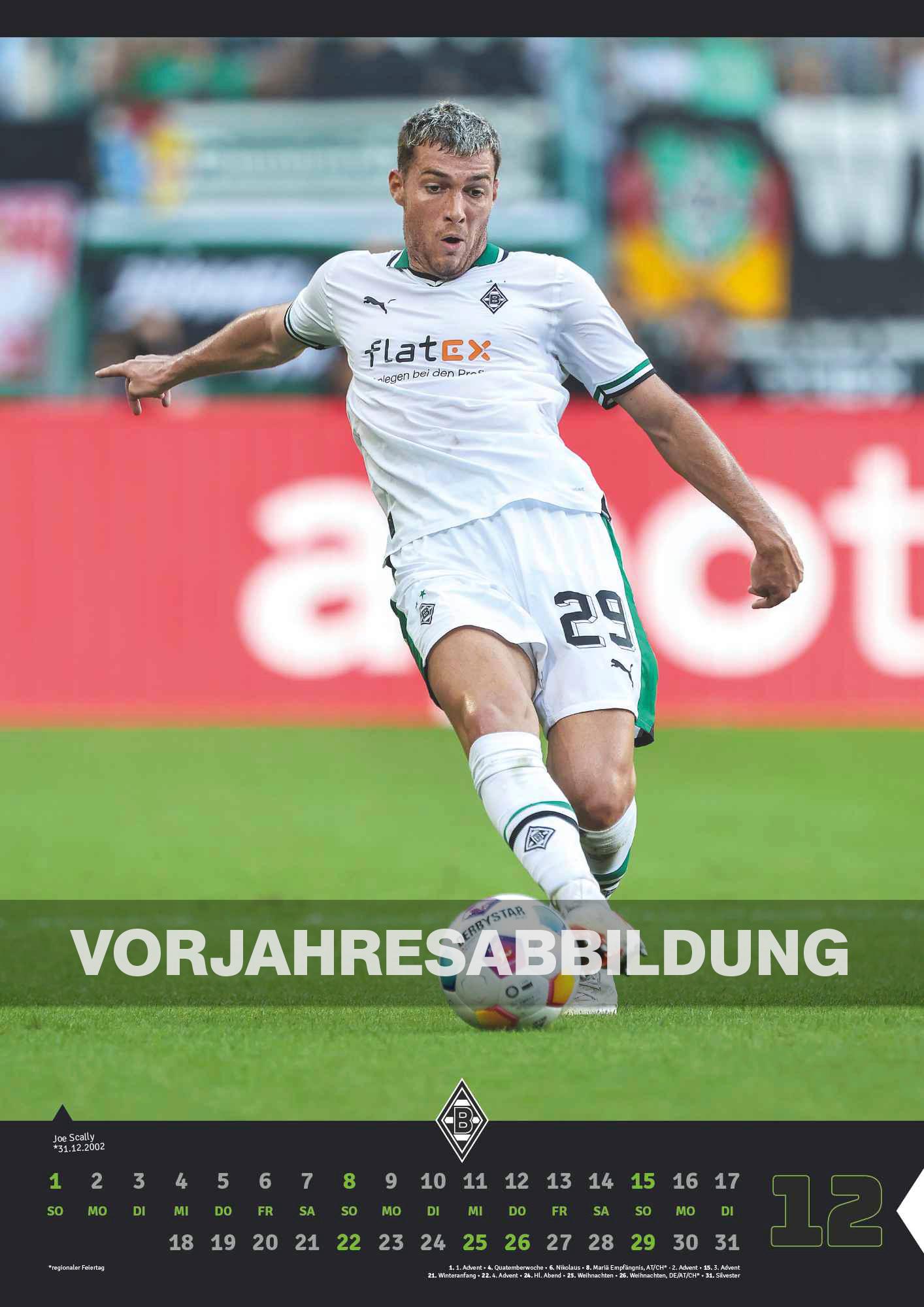 Borussia Mönchengladbach 2025 - Fußball-Kalender - Wand-Kalender - Fan-Kalender - 29,7x42 - Sport