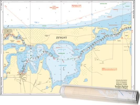 Einzelkarte Barther Bodden - Grabow   Zingst / Saaler Bodden (Ausgabe 2024)