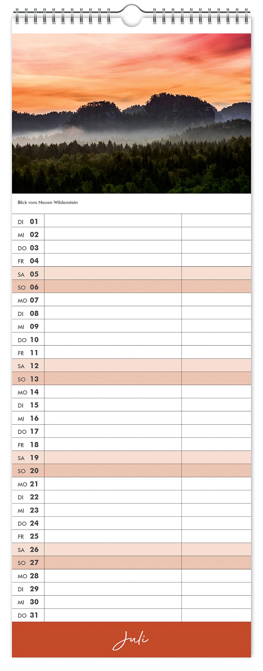 Küchenkalender Sächsische Schweiz 2025