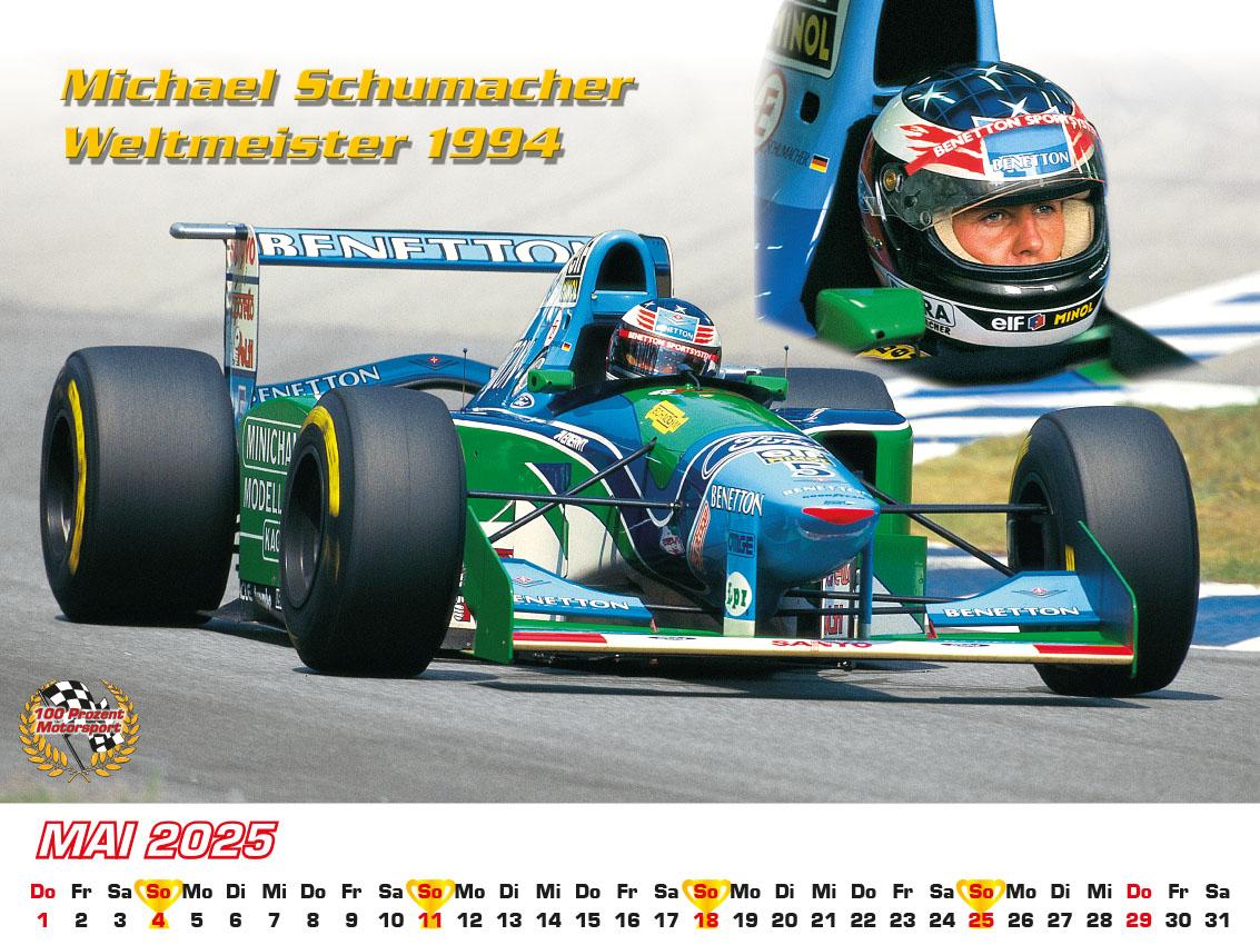 Best of F1 Weltmeister der 90iger Kalender 2025