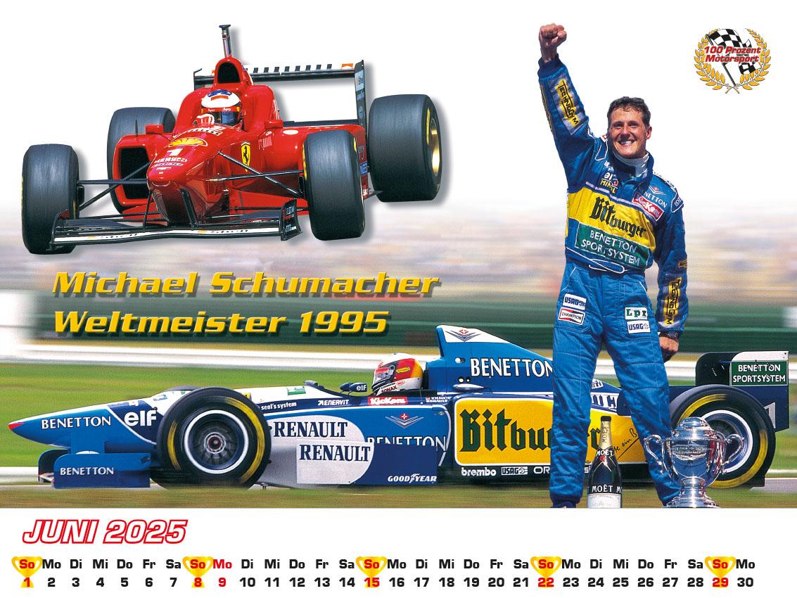 Best of F1 Weltmeister der 90iger Kalender 2025