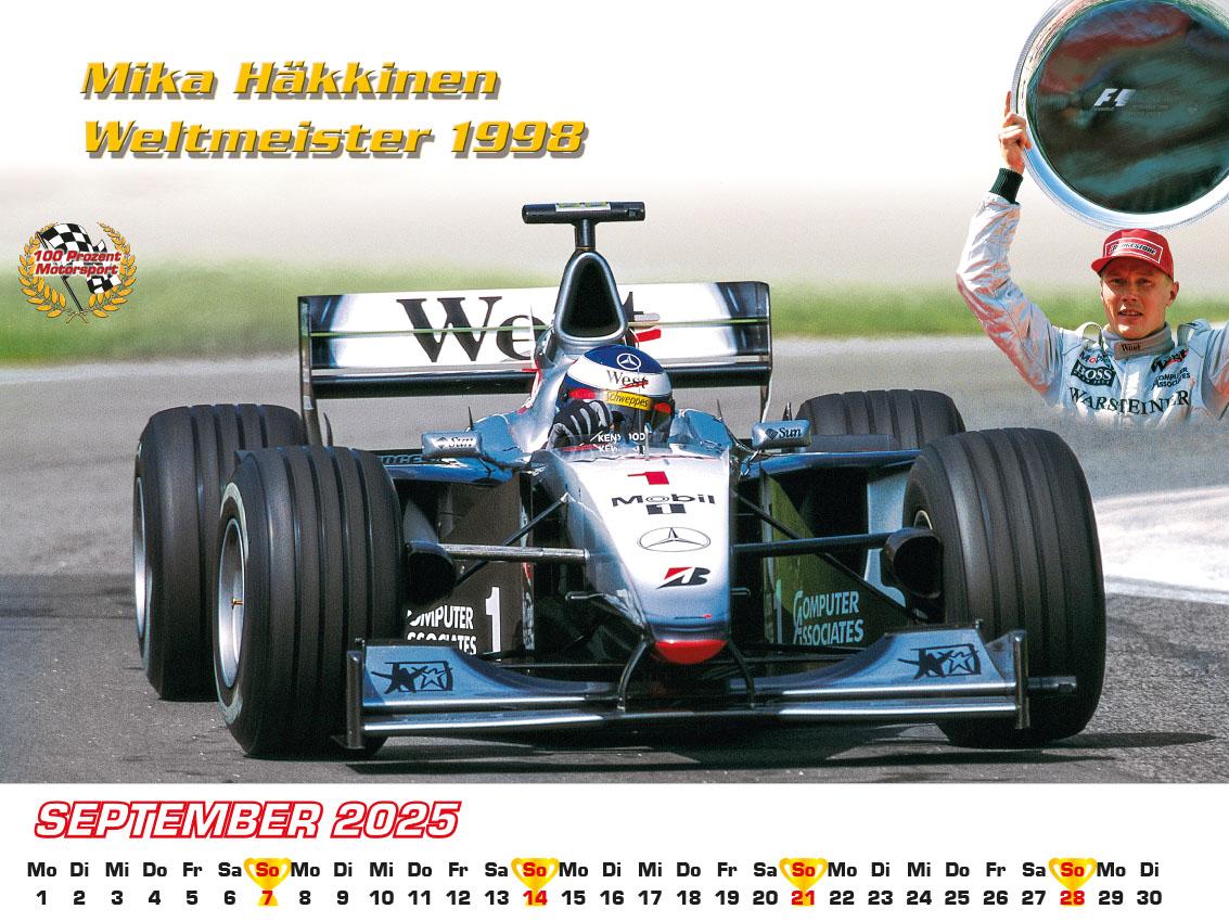 Best of F1 Weltmeister der 90iger Kalender 2025