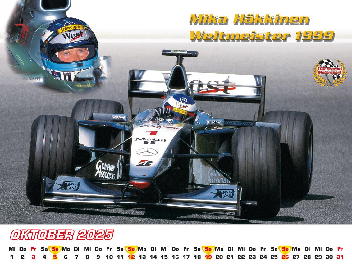 Best of F1 Weltmeister der 90iger Kalender 2025