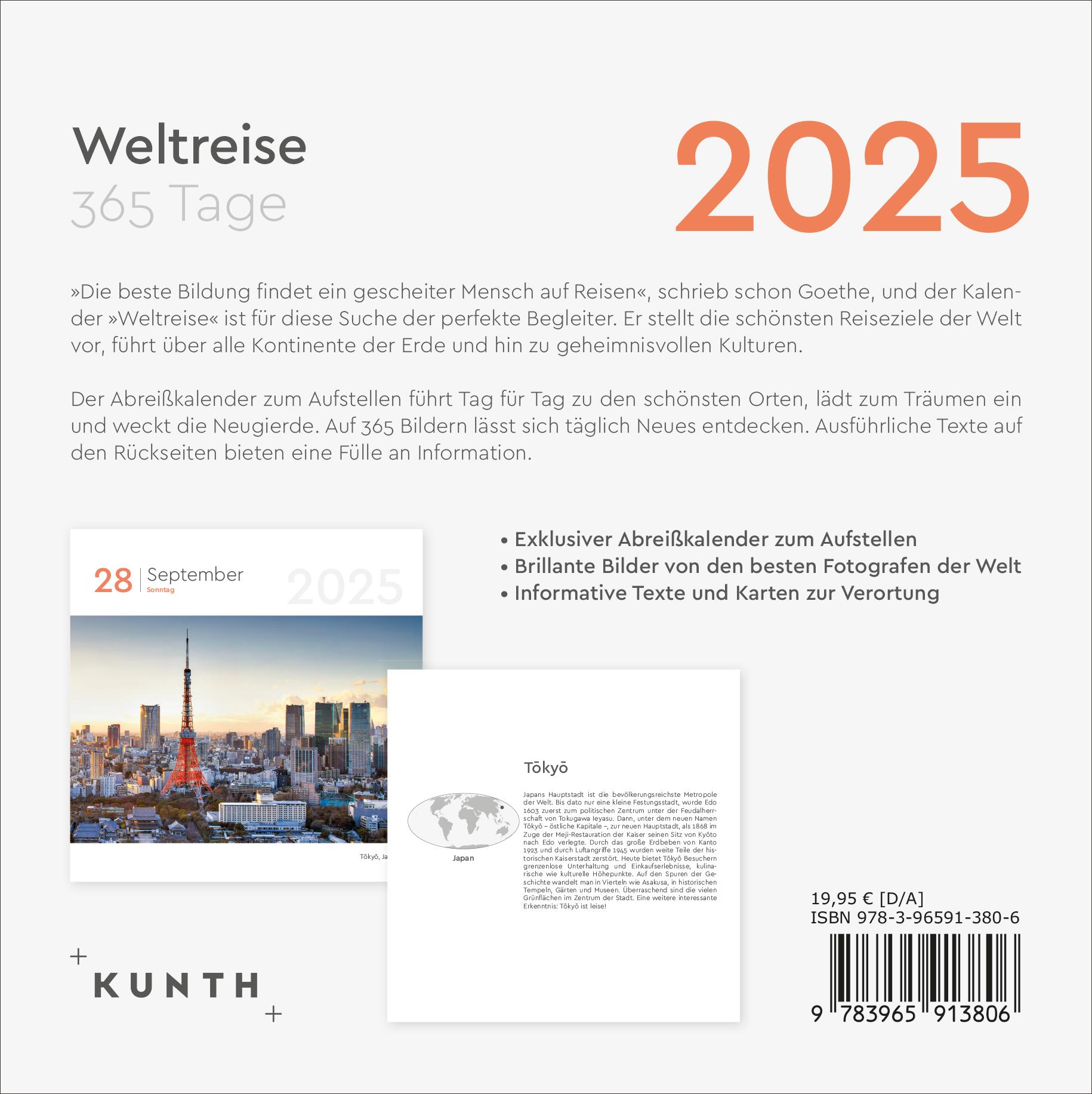 Weltreise - KUNTH 365-Tage-Abreißkalender 2025