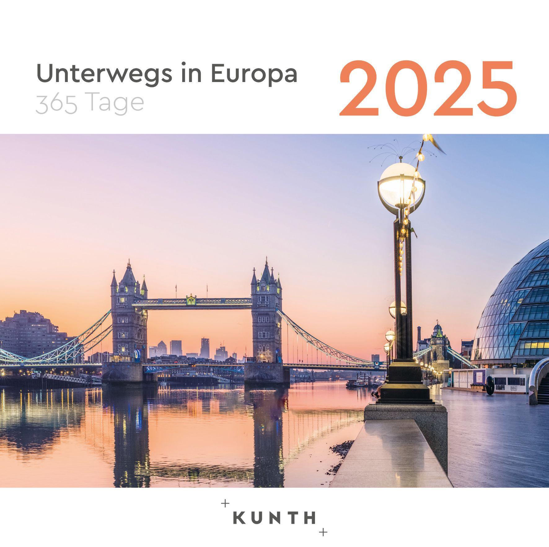 Unterwegs in Europa - KUNTH 365-Tage-Abreißkalender 2025