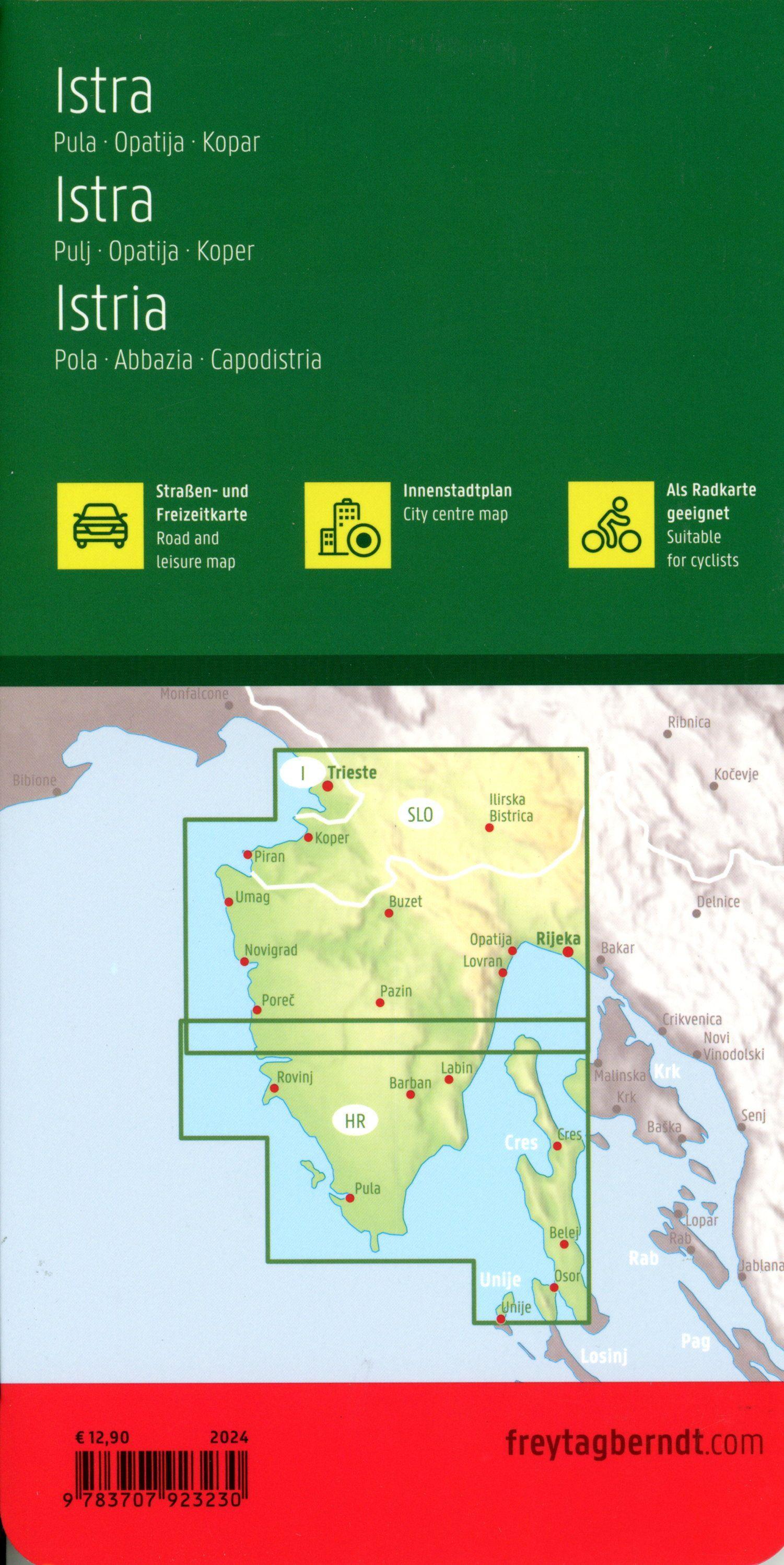 Istrien, Straßen- und Freizeitkarte 1:100.000, freytag & berndt