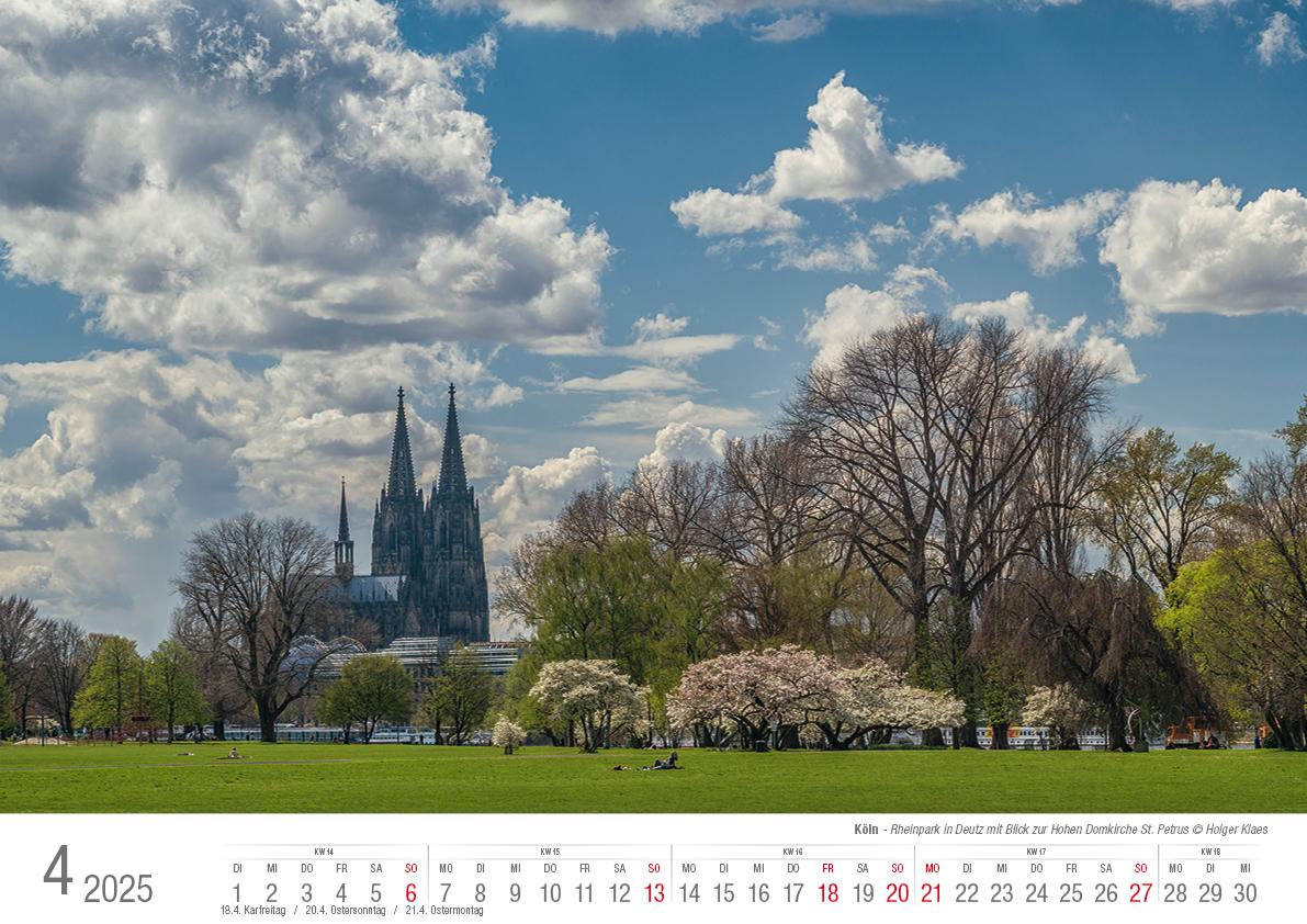 Köln 2025 Bildkalender A3 quer, spiralgebunden