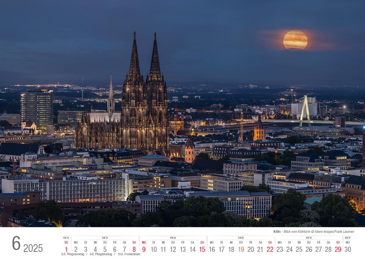 Köln 2025 Bildkalender A3 quer, spiralgebunden