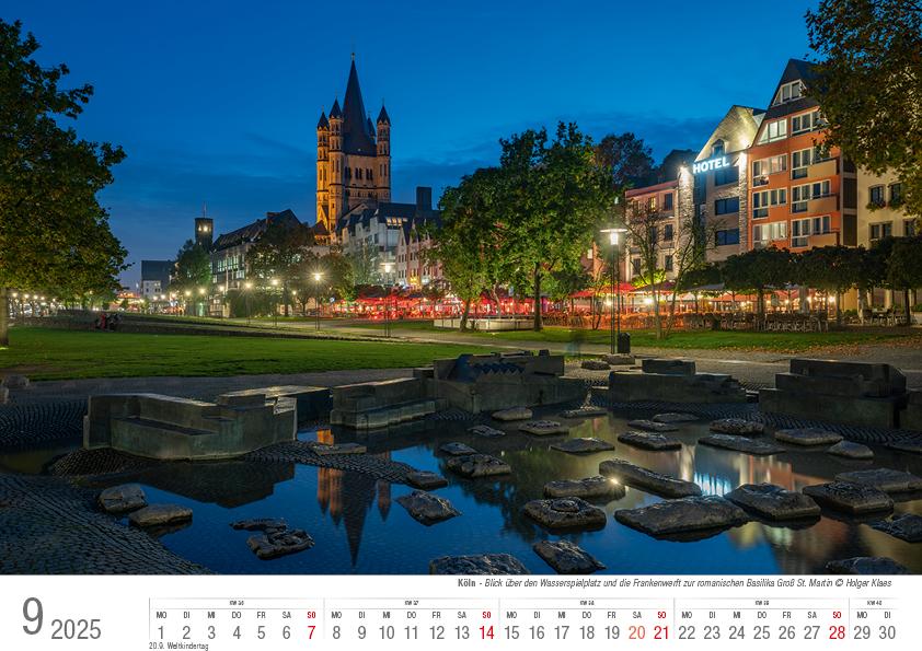 Köln 2025 Bildkalender A4 quer, spiralgebunden