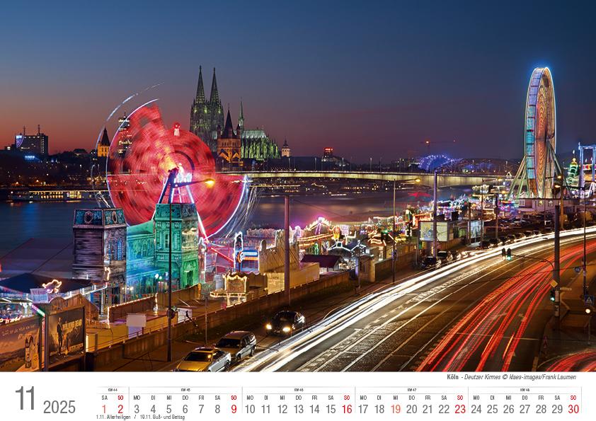 Köln 2025 Bildkalender A4 quer, spiralgebunden