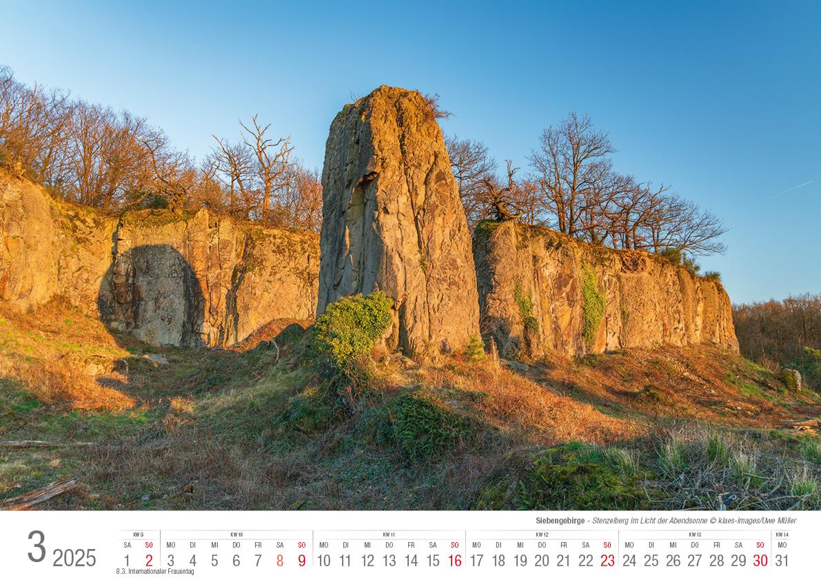 Siebengebirge 2025 Bildkalender A3 quer, spiralgebunden