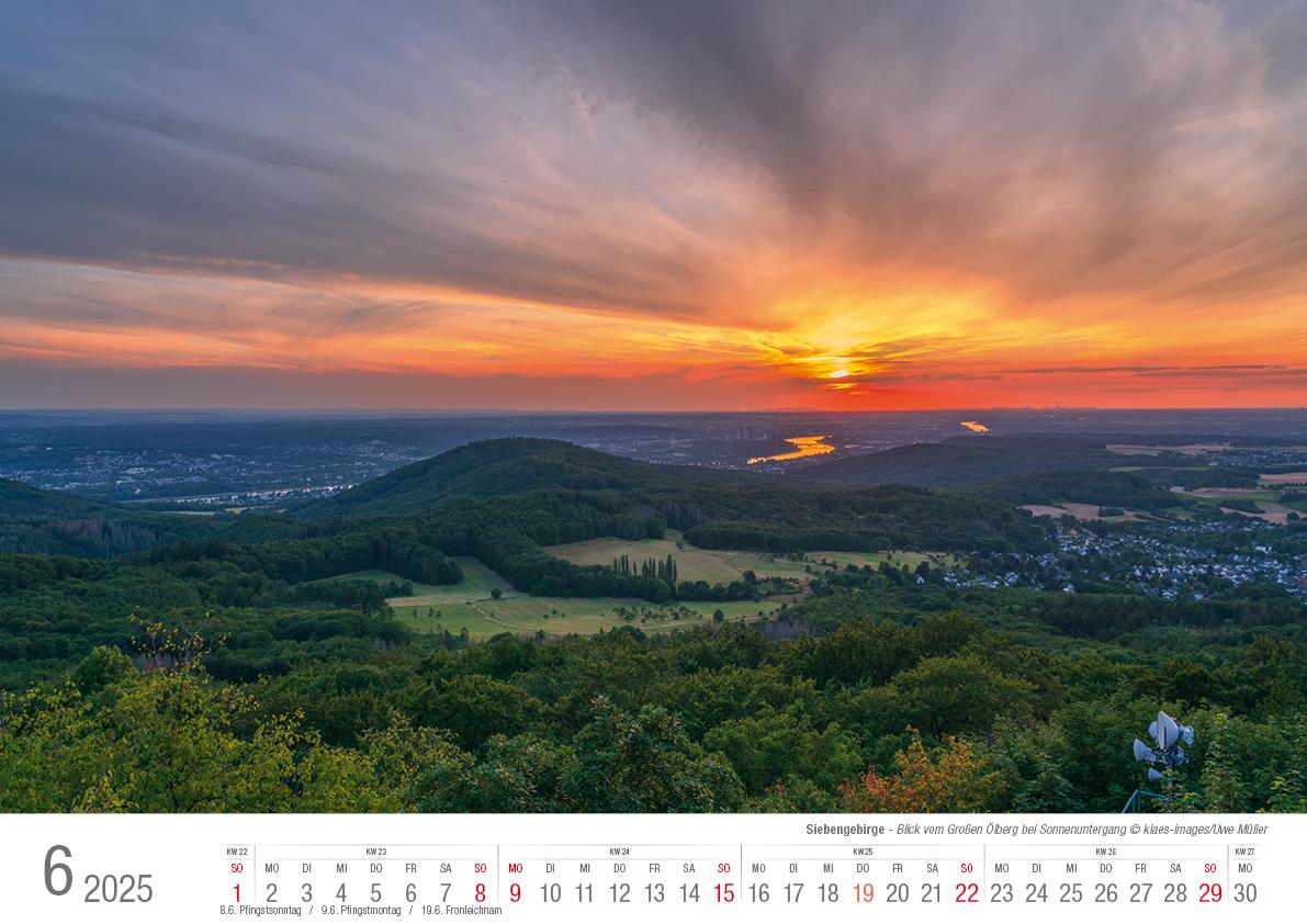 Siebengebirge 2025 Bildkalender A3 quer, spiralgebunden