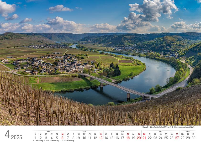 Mosel von Trier bis Koblenz 2025 Bildkalender A4 quer, spiralgebunden