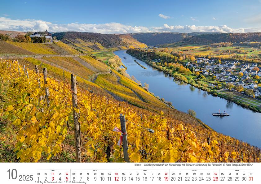 Mosel von Trier bis Koblenz 2025 Bildkalender A4 quer, spiralgebunden