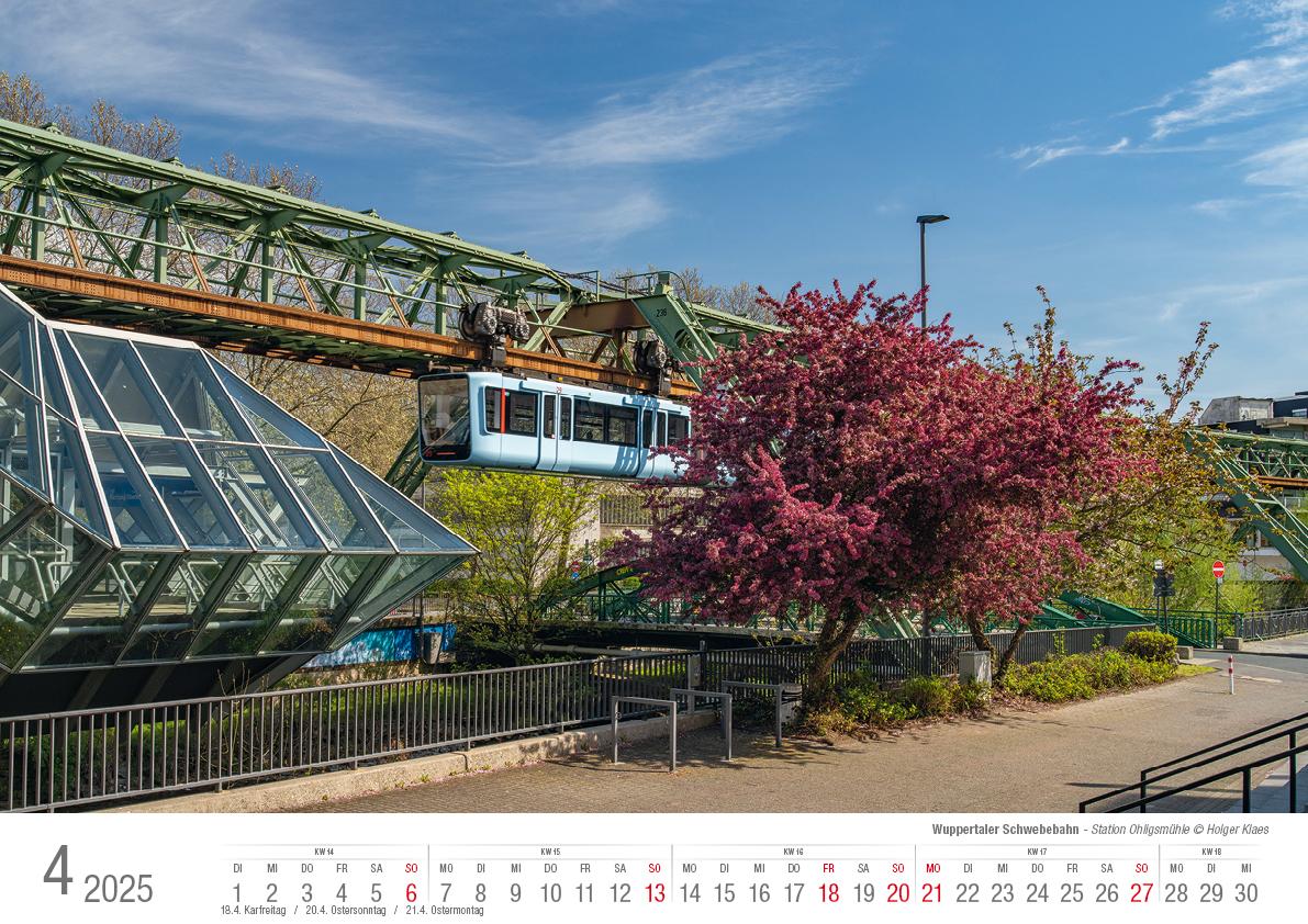 Wuppertaler Schwebebahn 2025 Bildkalender A3 Spiralbindung