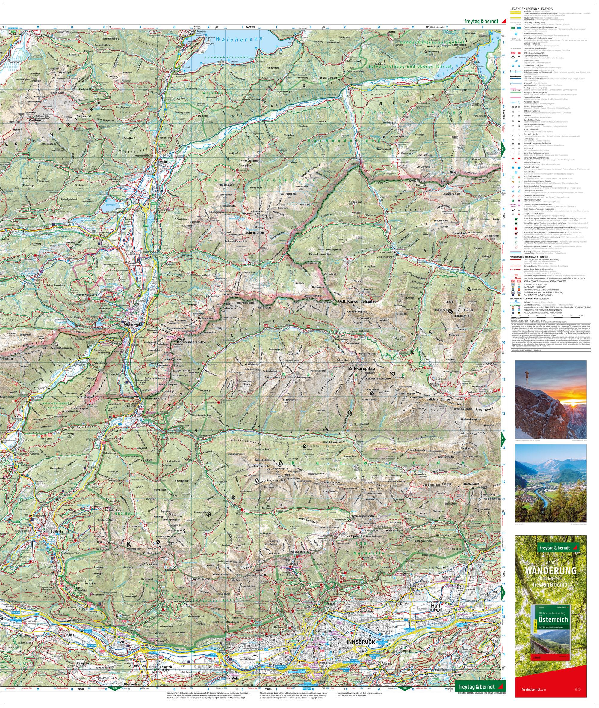 Wetterstein - Karwendel, Wander-, Rad- und Freizeitkarte 1:50.000, freytag & berndt, WK 322