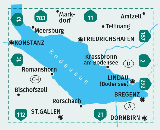 KOMPASS Wanderkarte 1b Bodensee Ost 1:50.000