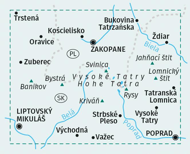 KOMPASS Wanderkarte 2100 Tatra, Hohe, Westliche, Belaer, Tatry, Vysoké, Západné, Belianske 1:50.000