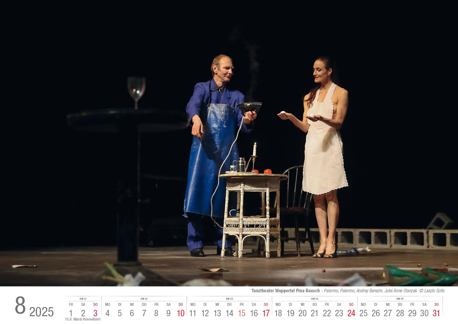 Tanztheater Wuppertal Pina Bausch 2025 Bildkalender A3 Spiralbindung