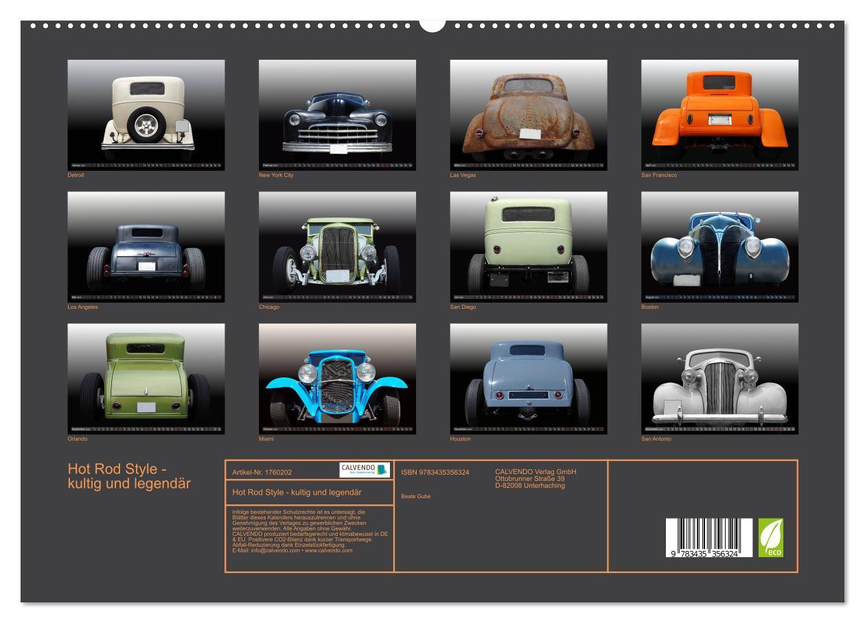 Hot Rod Style - kultig und legendär (hochwertiger Premium Wandkalender 2025 DIN A2 quer), Kunstdruck in Hochglanz