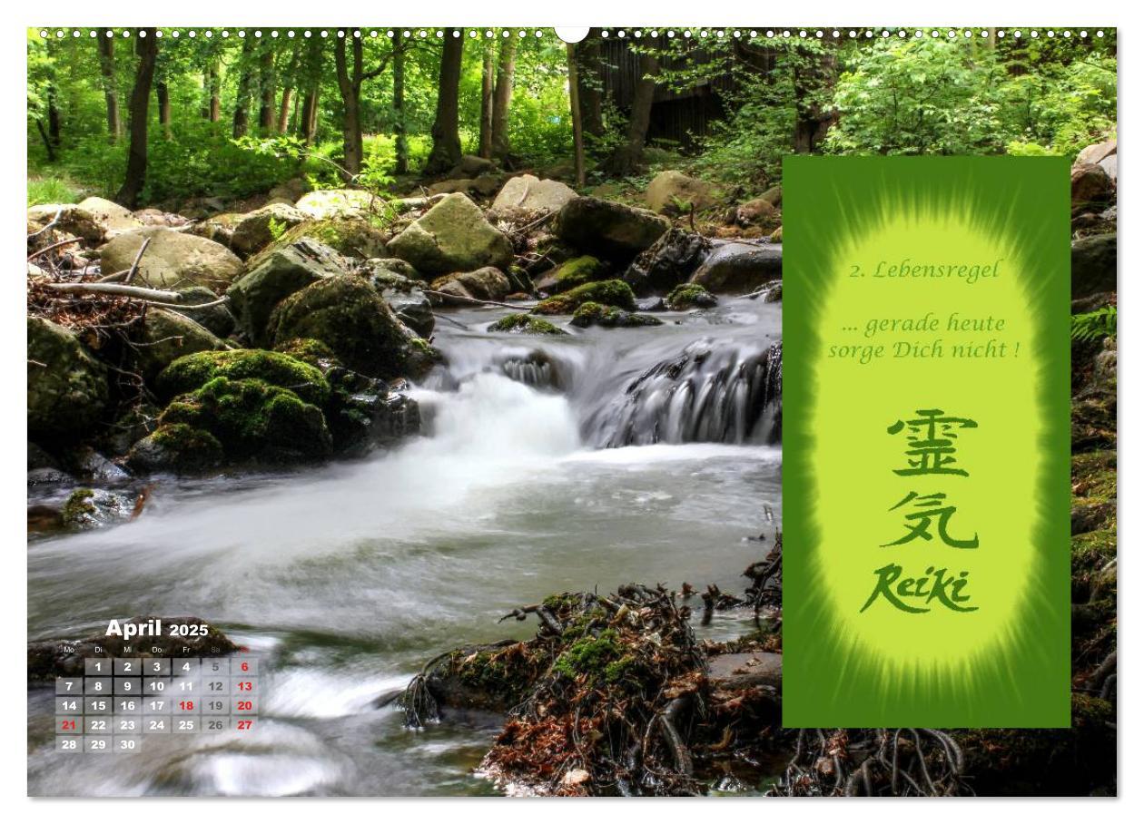 REIKI - Chakrameditation (hochwertiger Premium Wandkalender 2025 DIN A2 quer), Kunstdruck in Hochglanz