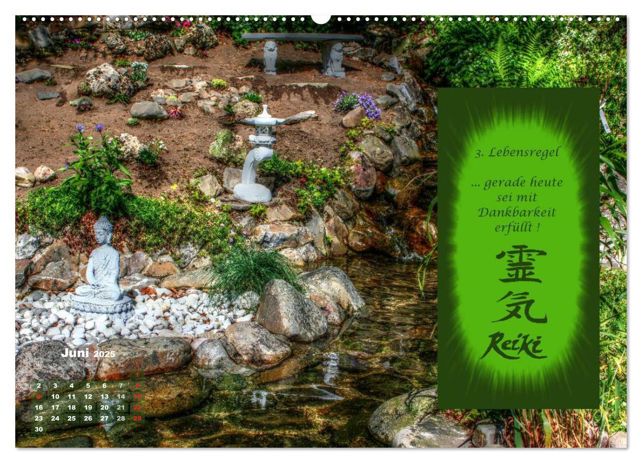 REIKI - Chakrameditation (hochwertiger Premium Wandkalender 2025 DIN A2 quer), Kunstdruck in Hochglanz