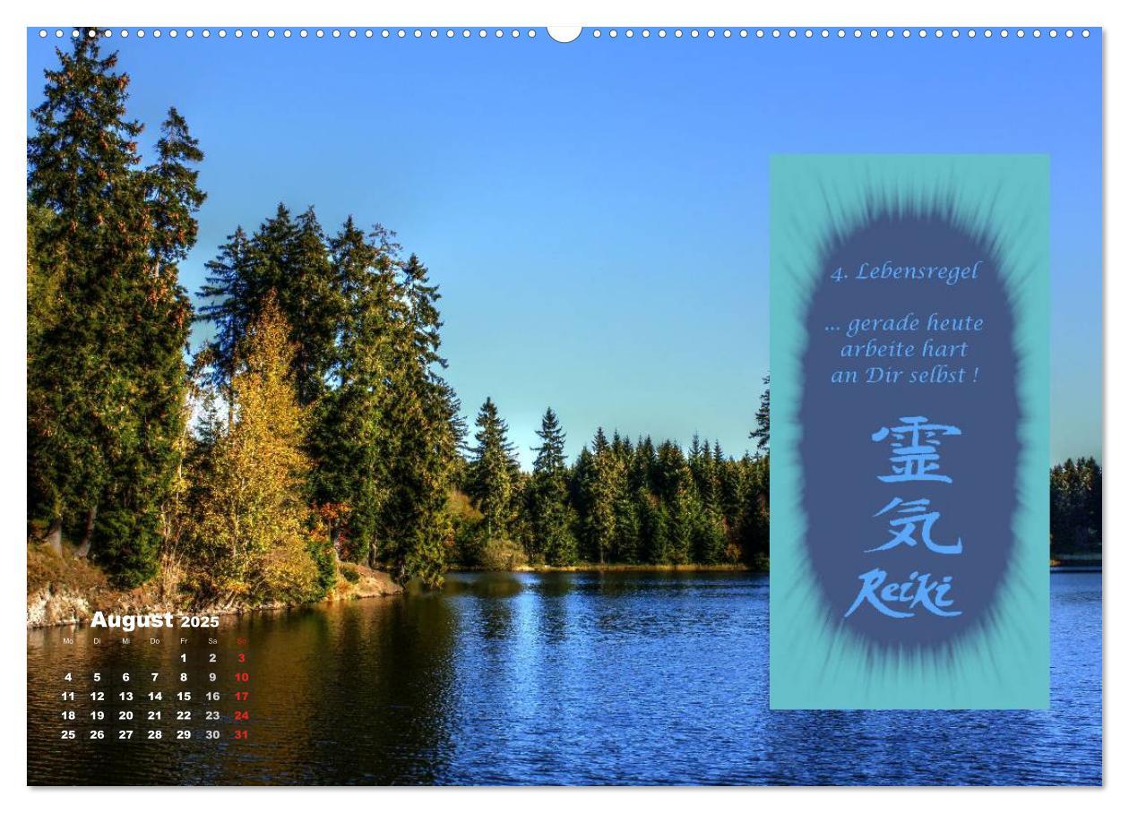 REIKI - Chakrameditation (hochwertiger Premium Wandkalender 2025 DIN A2 quer), Kunstdruck in Hochglanz