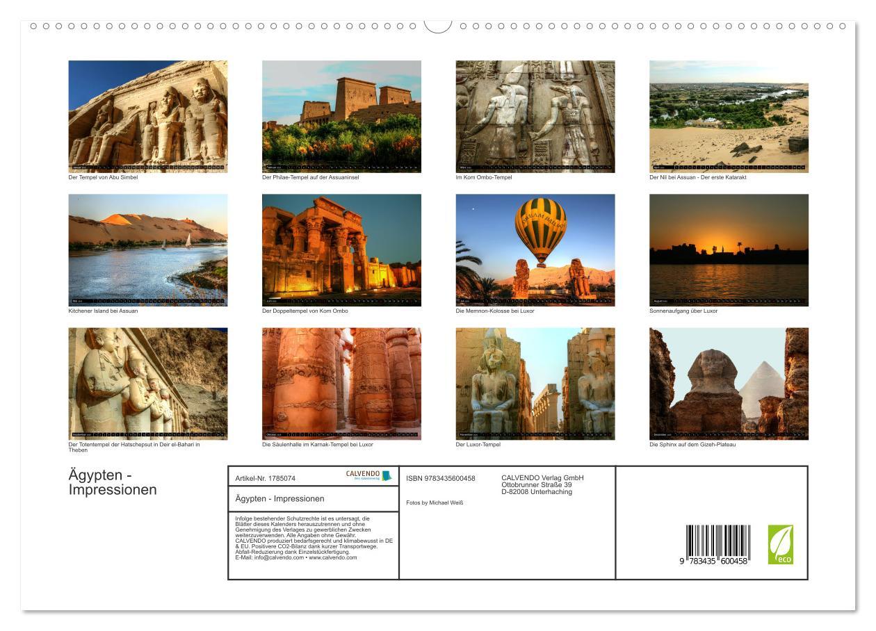 Ägypten - Impressionen (hochwertiger Premium Wandkalender 2025 DIN A2 quer), Kunstdruck in Hochglanz