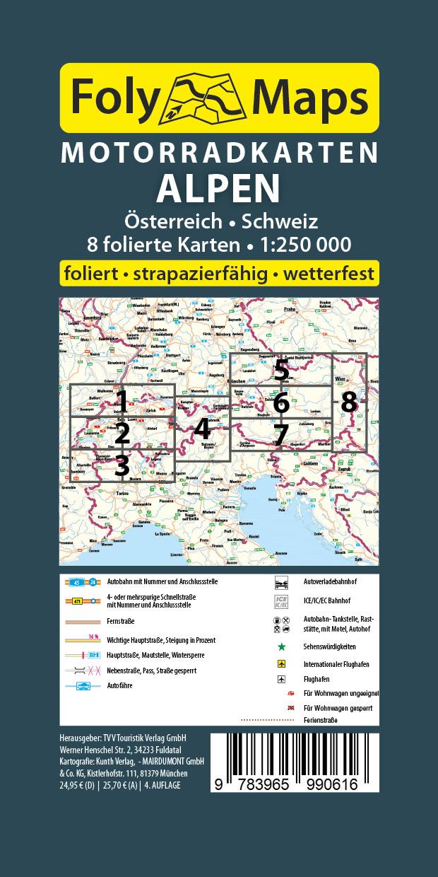 FolyMaps Motorradkarten Alpen Österreich Schweiz