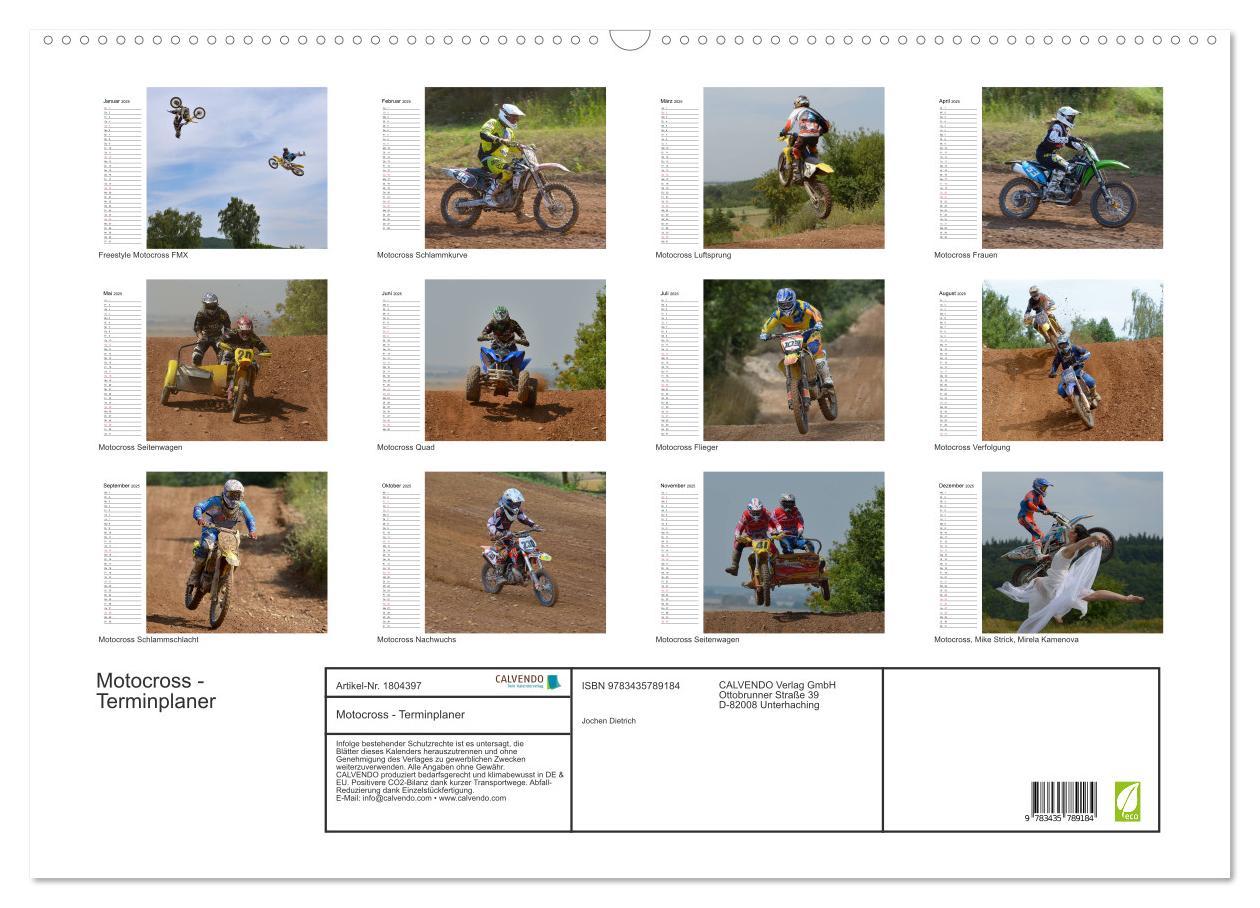 Motocross - Terminplaner (Wandkalender 2025 DIN A2 quer), CALVENDO Monatskalender