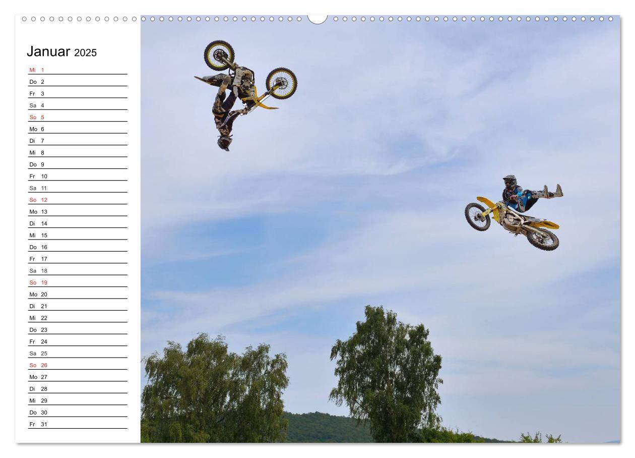 Motocross - Terminplaner (hochwertiger Premium Wandkalender 2025 DIN A2 quer), Kunstdruck in Hochglanz