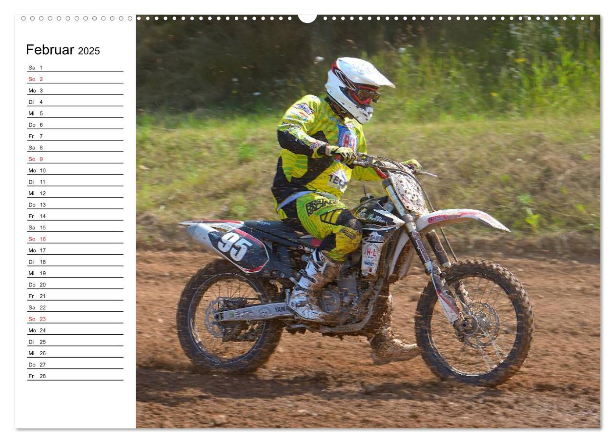 Motocross - Terminplaner (hochwertiger Premium Wandkalender 2025 DIN A2 quer), Kunstdruck in Hochglanz