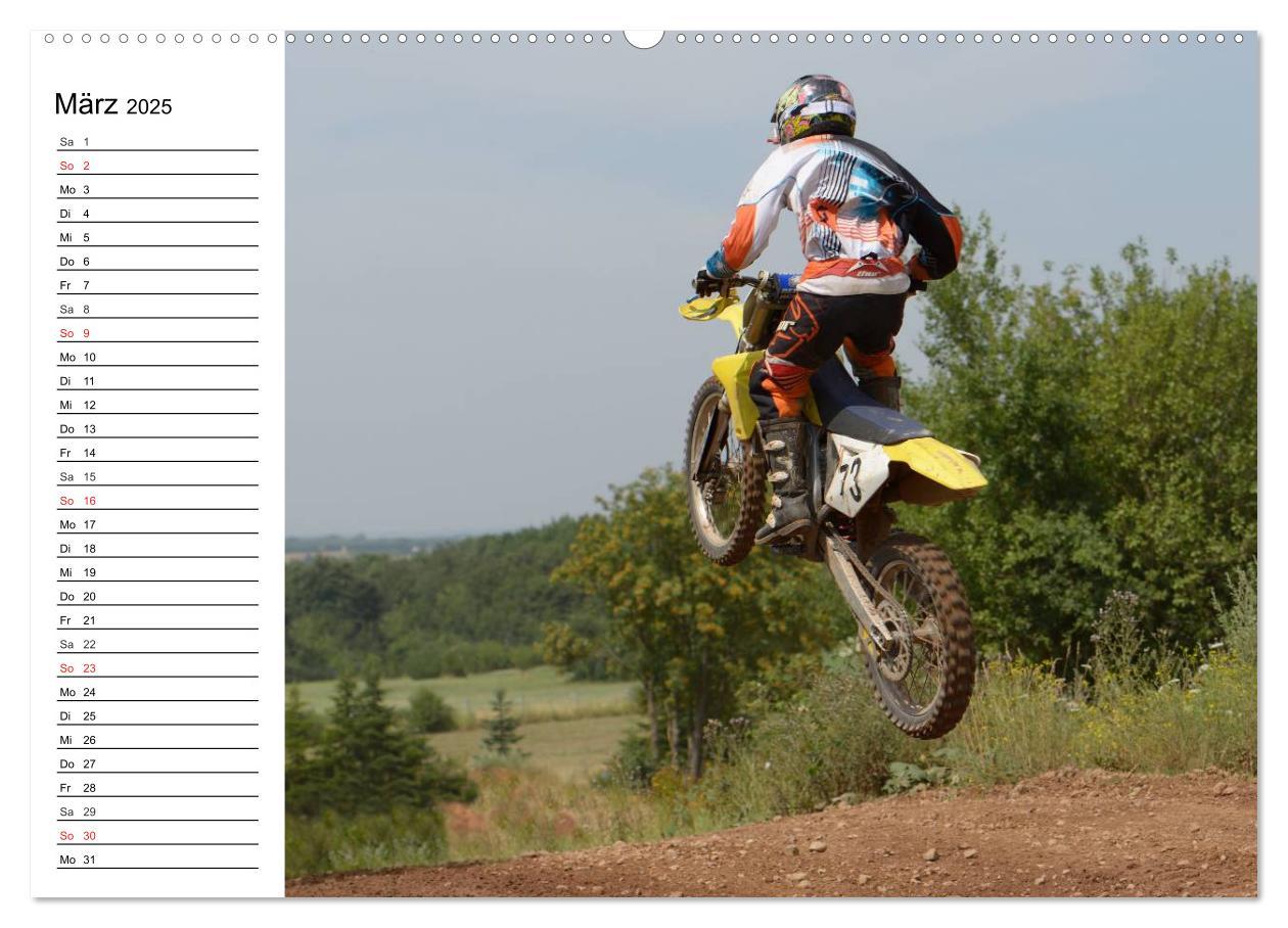 Motocross - Terminplaner (hochwertiger Premium Wandkalender 2025 DIN A2 quer), Kunstdruck in Hochglanz