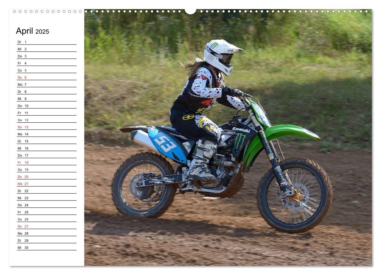 Motocross - Terminplaner (hochwertiger Premium Wandkalender 2025 DIN A2 quer), Kunstdruck in Hochglanz