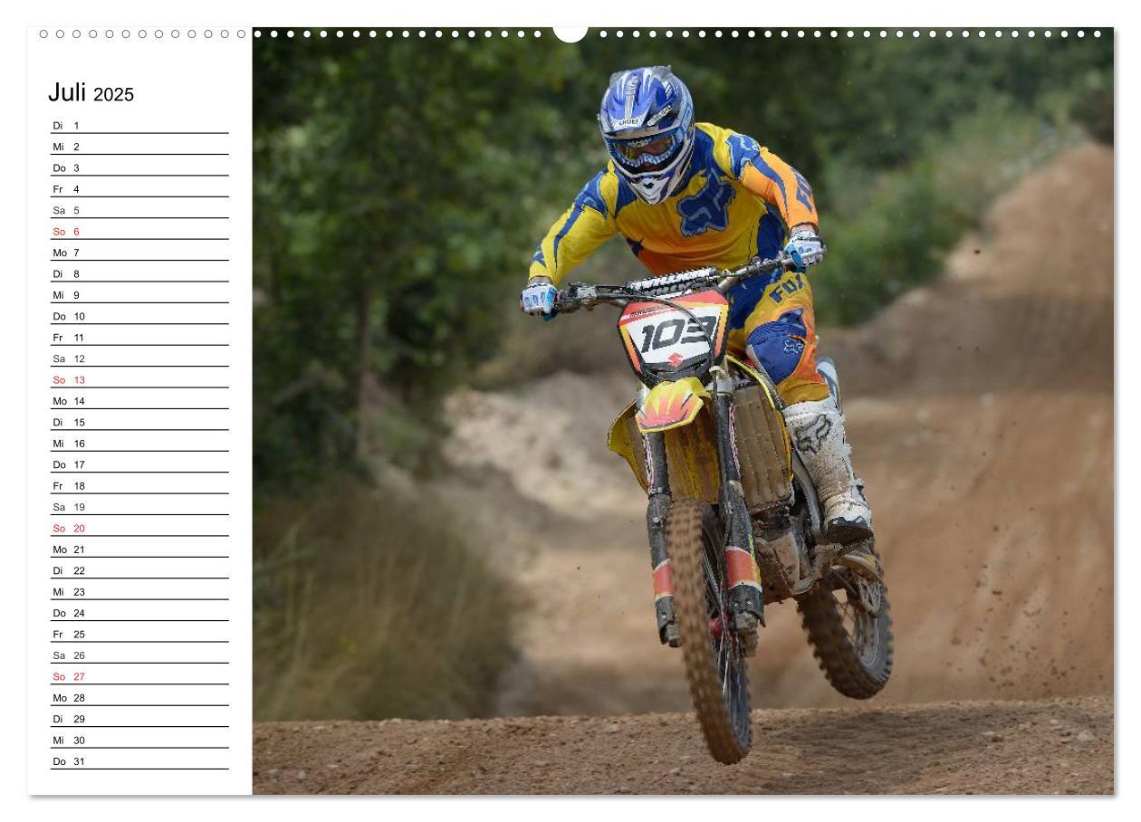 Motocross - Terminplaner (hochwertiger Premium Wandkalender 2025 DIN A2 quer), Kunstdruck in Hochglanz