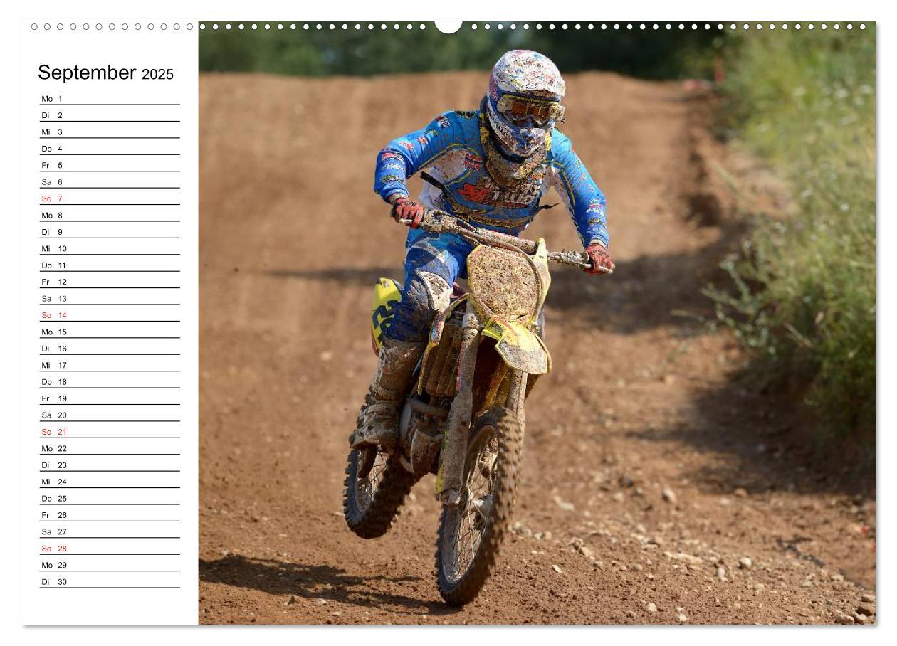 Motocross - Terminplaner (hochwertiger Premium Wandkalender 2025 DIN A2 quer), Kunstdruck in Hochglanz