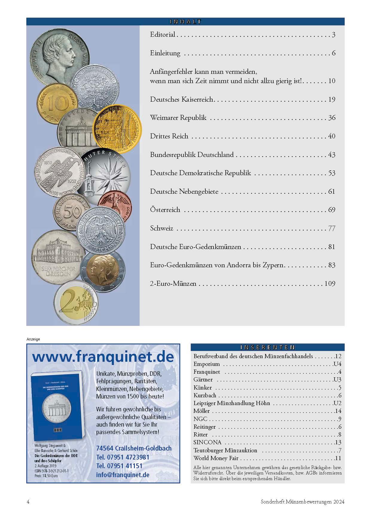 Münzenbewertungen Sonderheft 2024