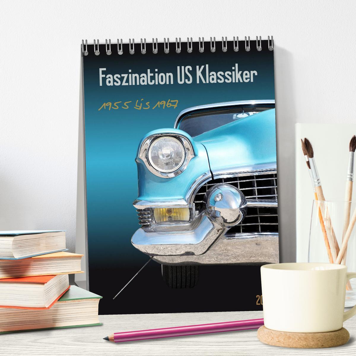 Faszination US Klassiker 1955 bis 1967 (Tischkalender 2025 DIN A5 hoch), CALVENDO Monatskalender