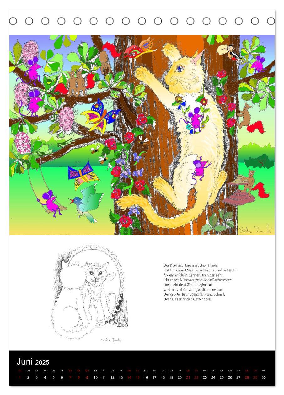 13mal Katzenleben (Tischkalender 2025 DIN A5 hoch), CALVENDO Monatskalender