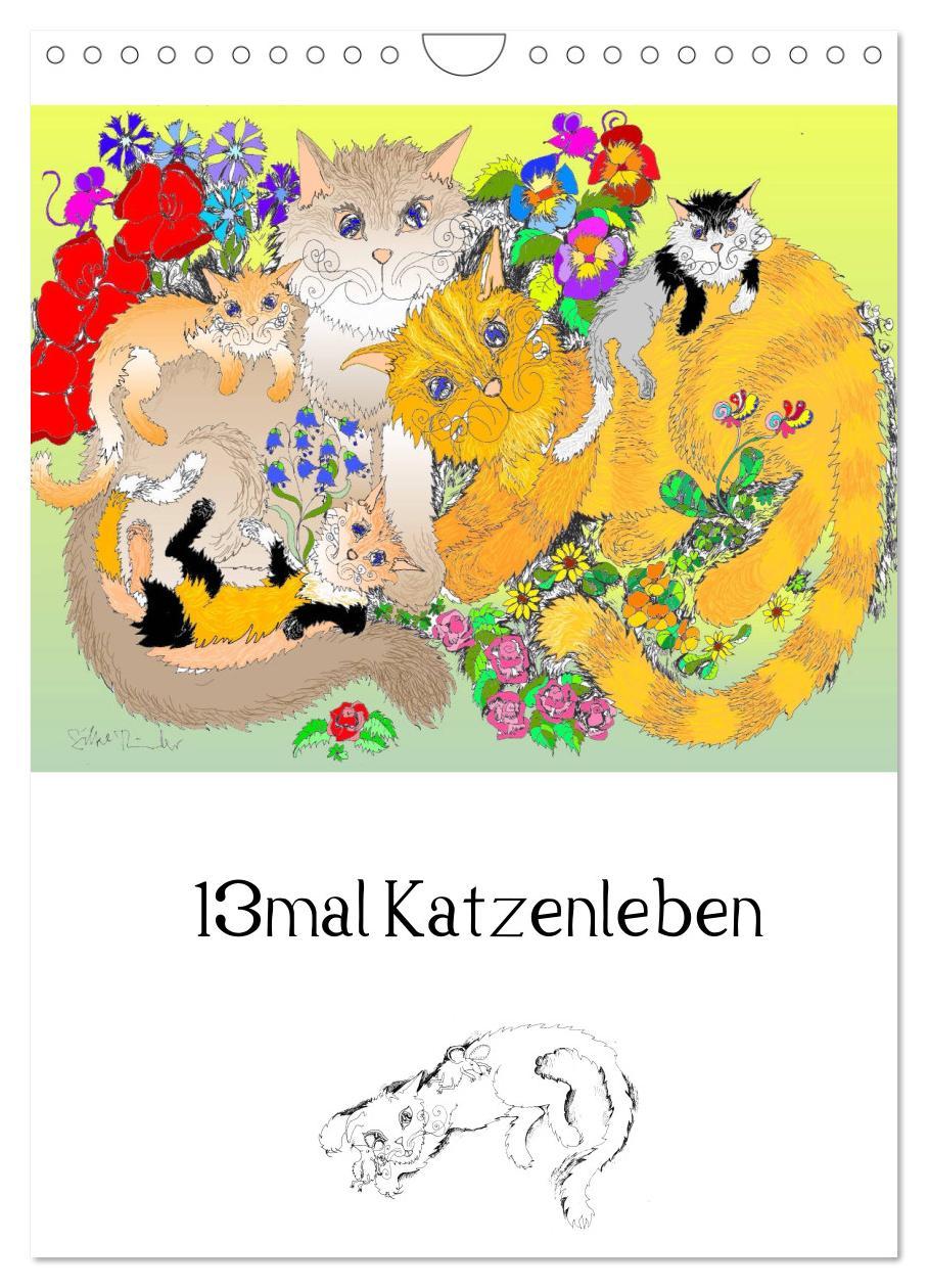 13mal Katzenleben (Wandkalender 2025 DIN A4 hoch), CALVENDO Monatskalender