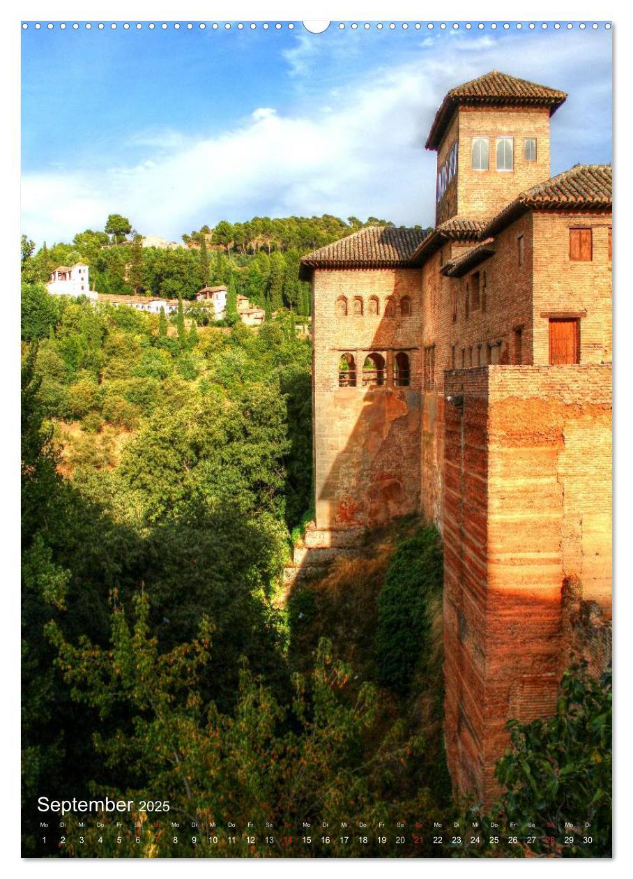 Die Alhambra (Wandkalender 2025 DIN A2 hoch), CALVENDO Monatskalender