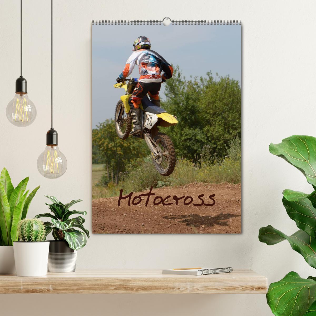 Motocross Terminplaner (Wandkalender 2025 DIN A2 hoch), CALVENDO Monatskalender