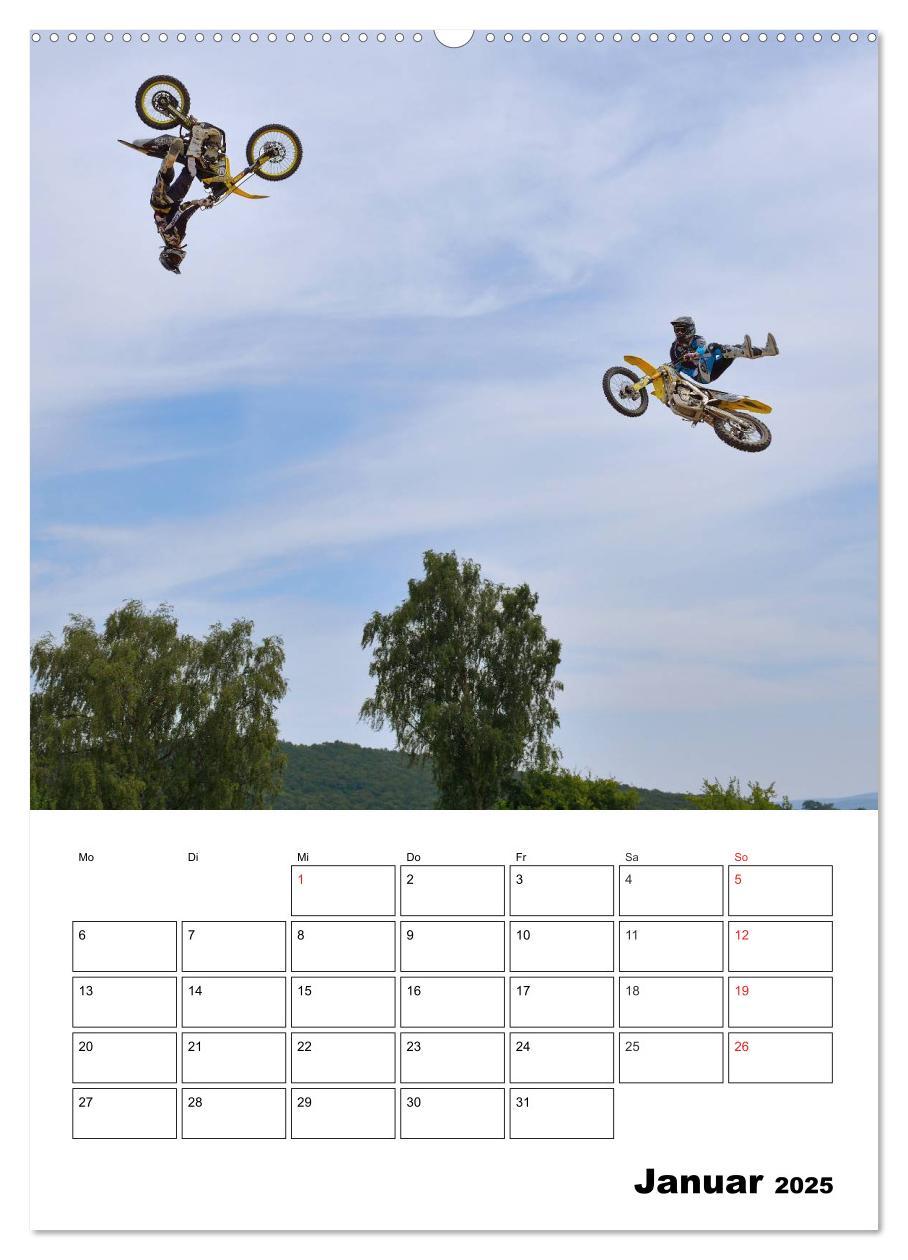 Motocross Terminplaner (hochwertiger Premium Wandkalender 2025 DIN A2 hoch), Kunstdruck in Hochglanz