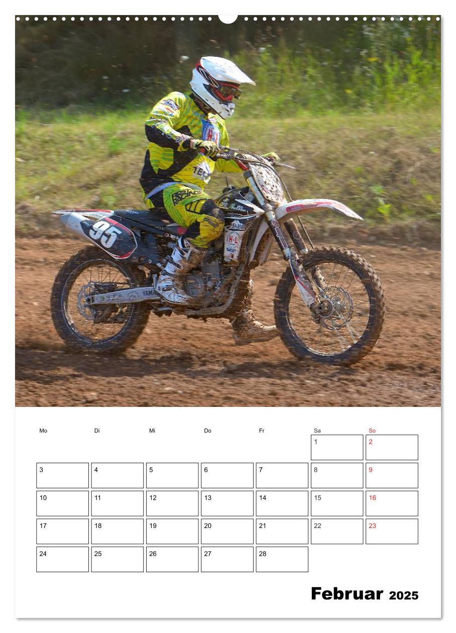 Motocross Terminplaner (hochwertiger Premium Wandkalender 2025 DIN A2 hoch), Kunstdruck in Hochglanz