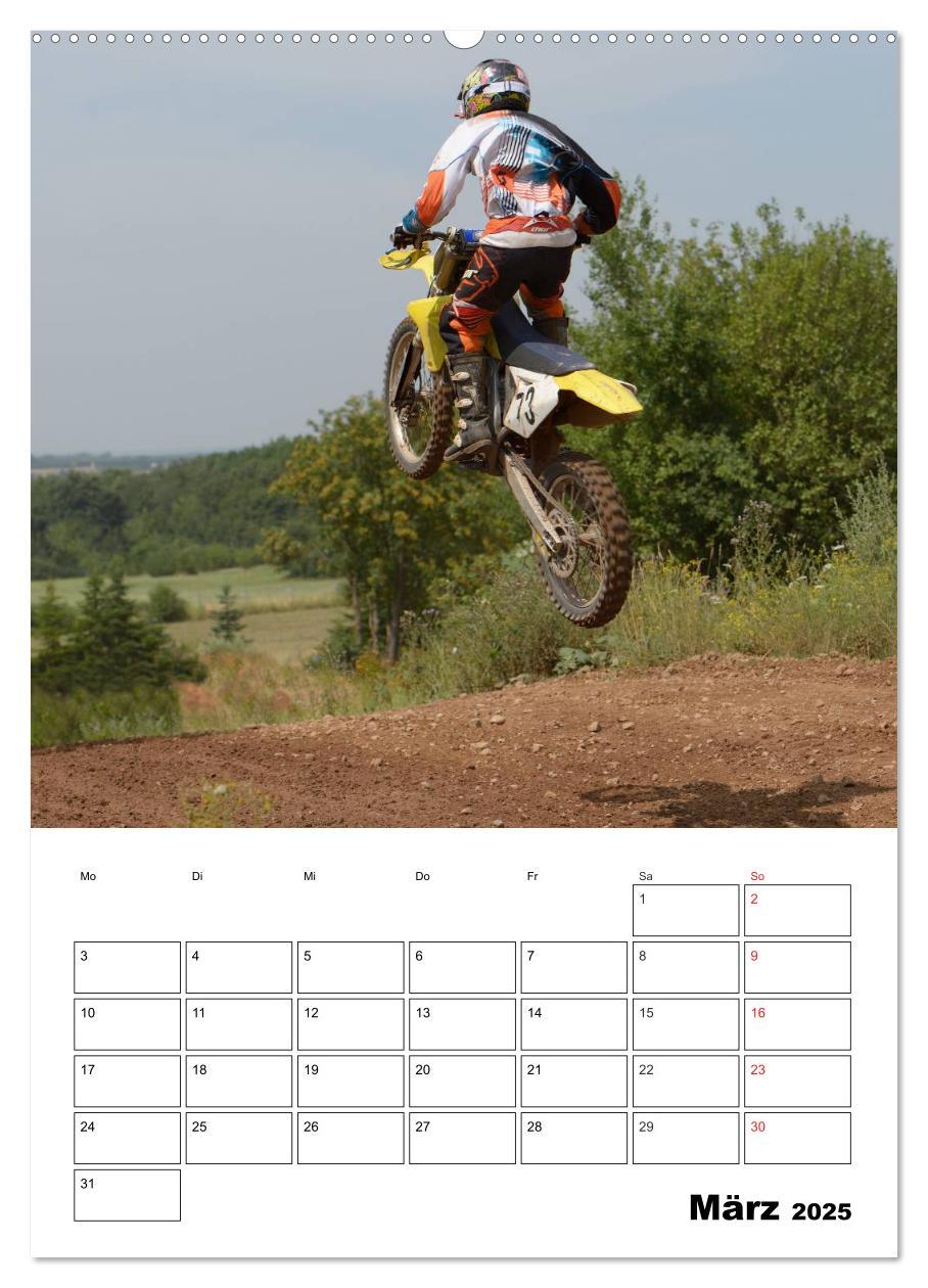 Motocross Terminplaner (hochwertiger Premium Wandkalender 2025 DIN A2 hoch), Kunstdruck in Hochglanz