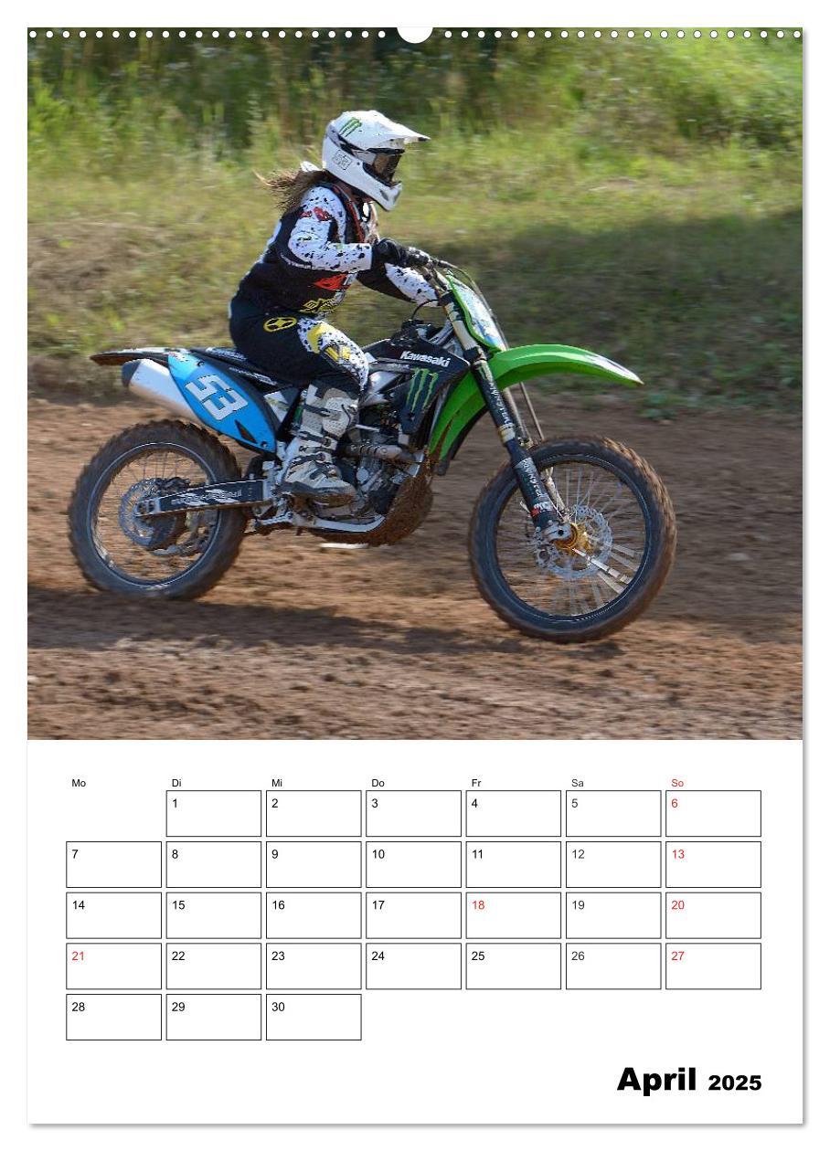 Motocross Terminplaner (hochwertiger Premium Wandkalender 2025 DIN A2 hoch), Kunstdruck in Hochglanz