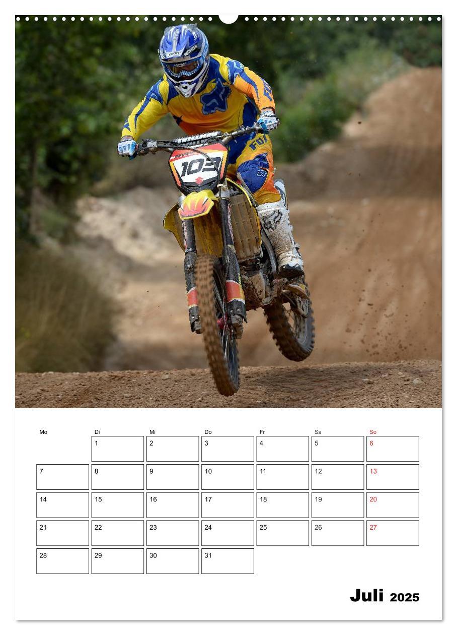 Motocross Terminplaner (hochwertiger Premium Wandkalender 2025 DIN A2 hoch), Kunstdruck in Hochglanz