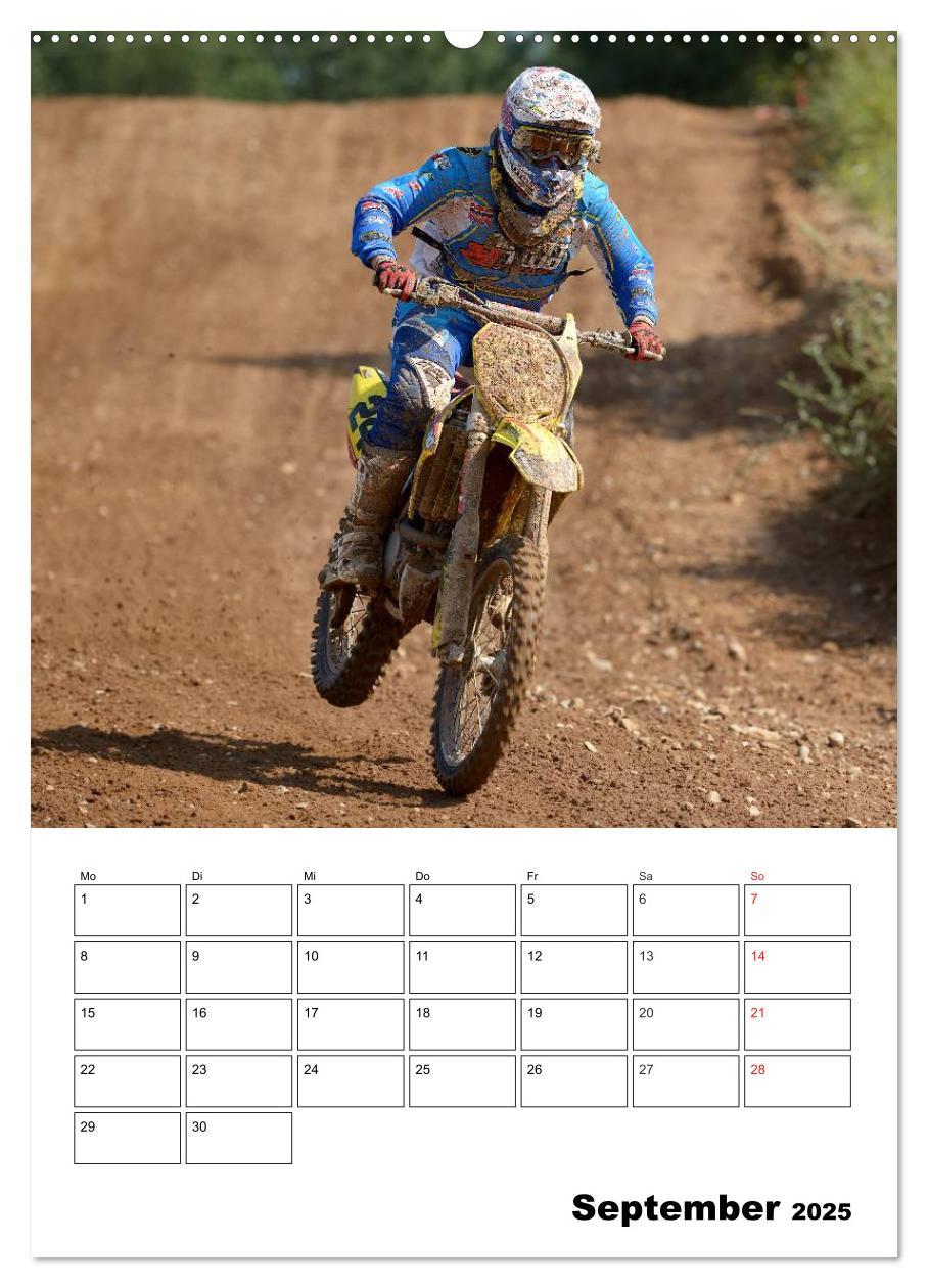 Motocross Terminplaner (hochwertiger Premium Wandkalender 2025 DIN A2 hoch), Kunstdruck in Hochglanz