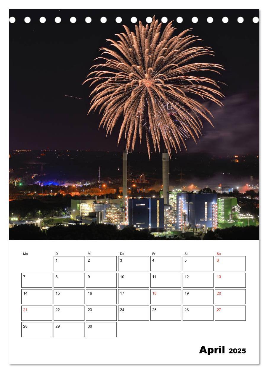 Feuerwerke Terminplaner (Tischkalender 2025 DIN A5 hoch), CALVENDO Monatskalender